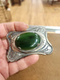 ✨🔮 Vintage Belt Buckle with Natural Crystals – Retro Style Meets Mystical Energy! 🌟 - Silver Tone with Green Aventurine