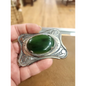 ✨🔮 Vintage Belt Buckle with Natural Crystals – Retro Style Meets Mystical Energy! 🌟 - Silver Tone with Green Aventurine
