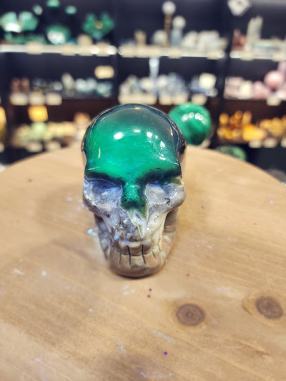 Volcano Agate Skull – 3.5’’ (UV Reactive!) 💀🌋 - 6