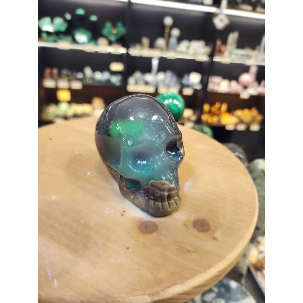 Volcano Agate Skull – 3.5’’ (UV Reactive!) 💀🌋 - 8