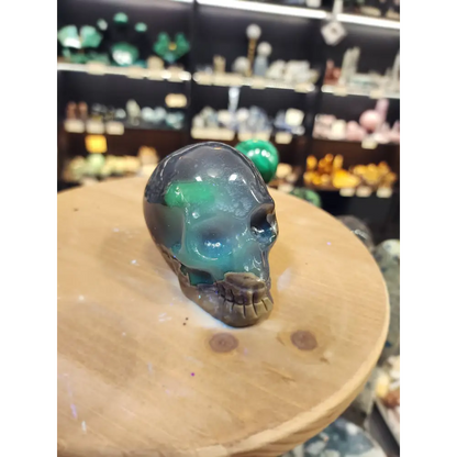 Volcano Agate Skull – 3.5’’ (UV Reactive!) 💀🌋 - 8