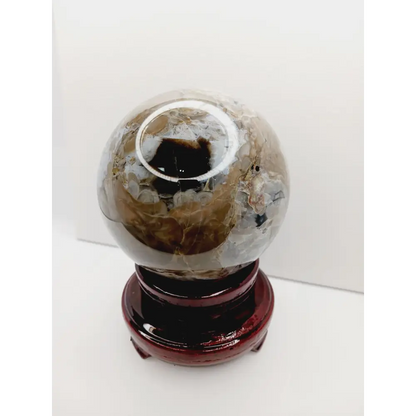 🌋✨ Volcano Agate Sphere w/ stand – Transformation Strength and Grounding. UV REACTIVE 🪐 - Spheres