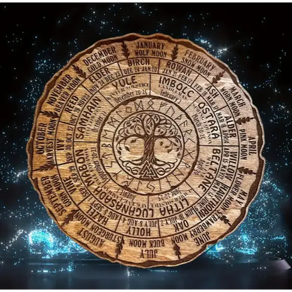 🌀✨ Wheel of the Year Plaque with Stand – Celebrate the Seasons & Sacred Cycles! 🌿 - NON-TYPED YET