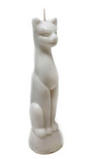 🤍🐈⬛White Cat Figure Candle (6’’) – Protection Intuition and Spiritual Clarity Ritual Candle! ✨ - Candles & Accessories