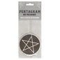 Assorted witchy-themed car air fresheners featuring mystical symbols and enchanting designs, displayed in a car setting.