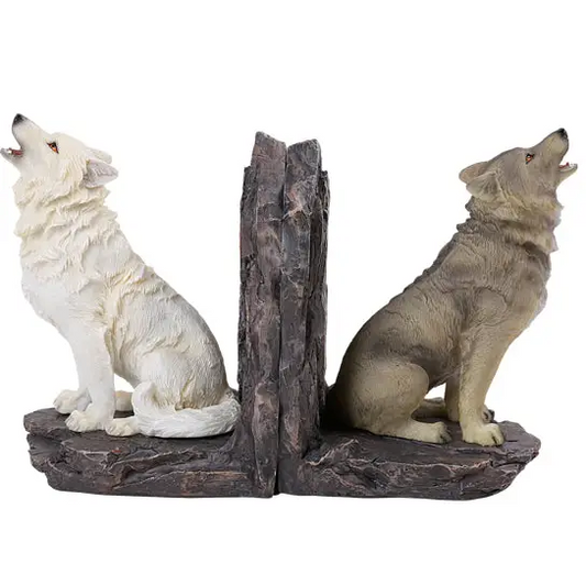 🐺✨ Wolf Book Ends – Guardian Spirit & Wild Wisdom for Your Library! 📚 - Statues