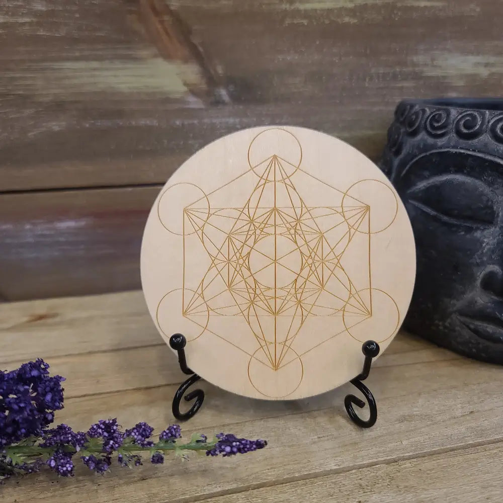 Wood Crystal Grids - Metatron’s Cube 4’’ - Grid Working