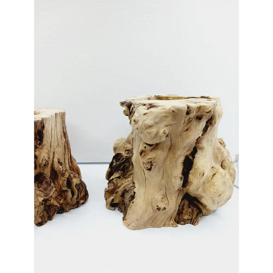 Wood Stump Spheres Stand-LED Base- white light & color changing light - STANDS