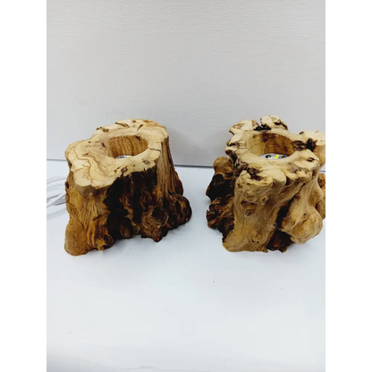 Wood Stump Spheres Stand-LED Base- white light & color changing light - STANDS