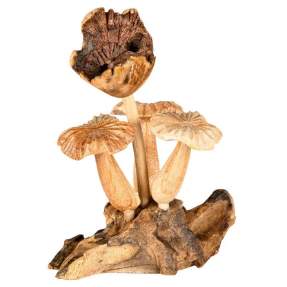 🍄✨ Wooden Mushroom Home Decor – Whimsical Charm and Natural Magic! 🌿 - Statues