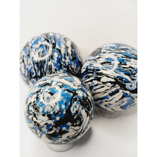 🌊💙 Zebra Blue Jasper Spheres – Tranquility Balance and Gorgeous Blue Energy! ✨
